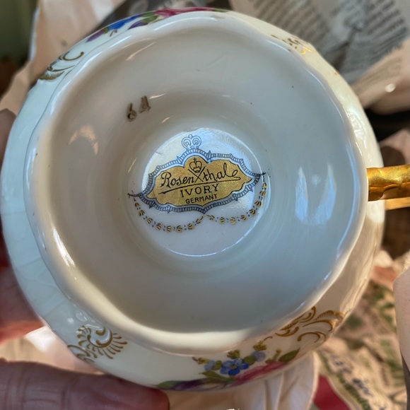 Rosenthal porcelain china Ivory Diplomat Sansoucci made in Germany tea cups (4) - Picture 9 of 15